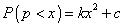 P(p<x) = k(x squared)+c