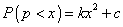 P(p<x) = k(x squared)+c