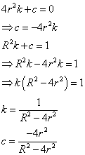 rewriting things to find k and c